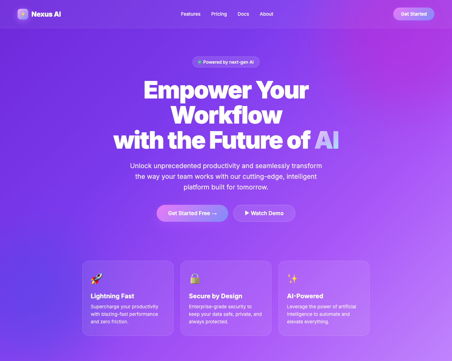 Example of AI-looking purple gradient